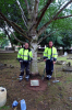 The council workmen who installed the plaque